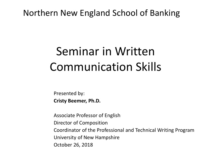 seminar in written communication skills