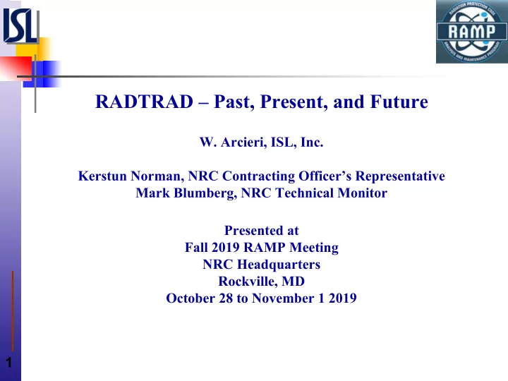 radtrad past present and future