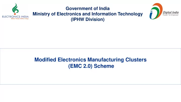 modified electronics manufacturing clusters emc 2 0