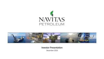 Investor Presentation  December 2019  Disclaimer This presentation was prepared by Navitas