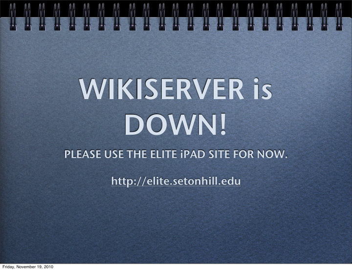 wikiserver is down