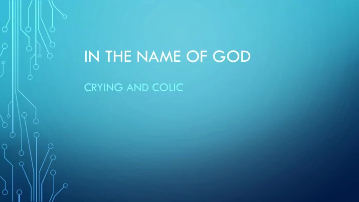 in the name of god
