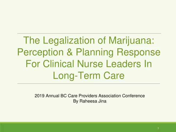 the legalization of marijuana