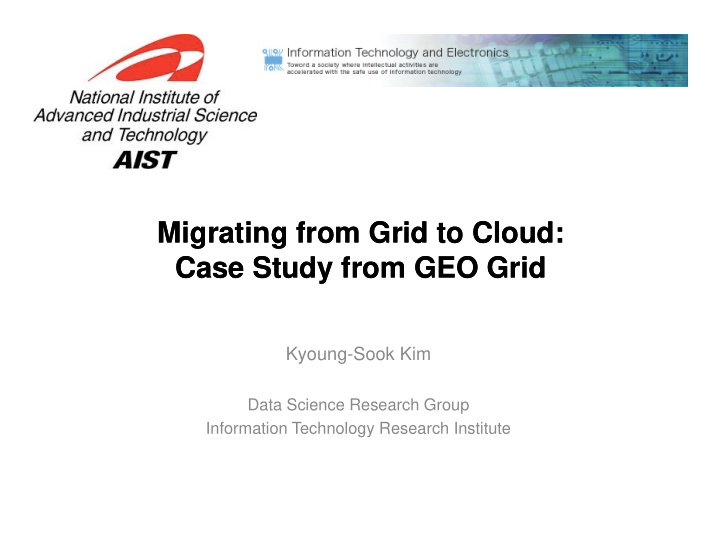 migrating from grid to cloud migrating from grid to cloud