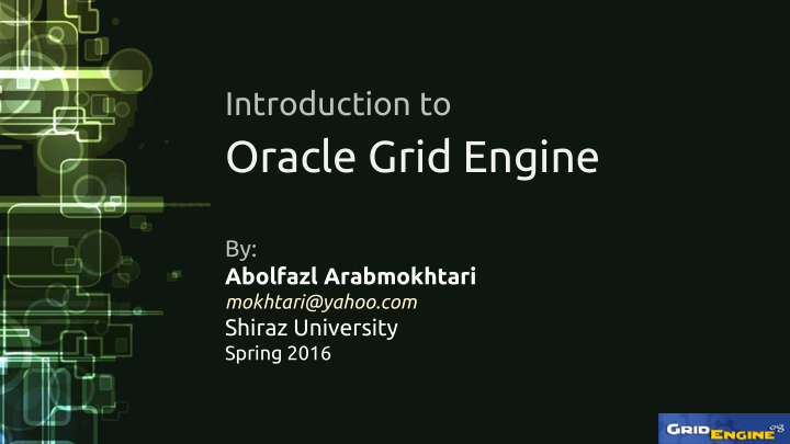 oracle grid engine