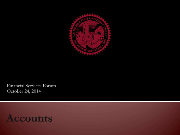 financial services forum october 24 2014 chartfields and