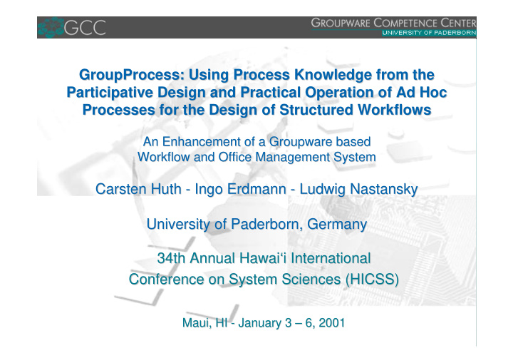 groupprocess using process knowledge from the using