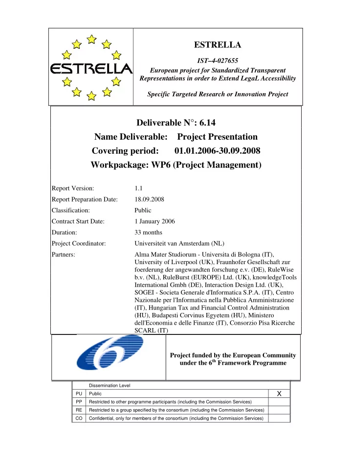 deliverable n 6 14 name deliverable project presentation