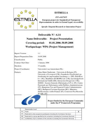 Deliverable N: 6.14  Name Deliverable: Project Presentation  Covering period: