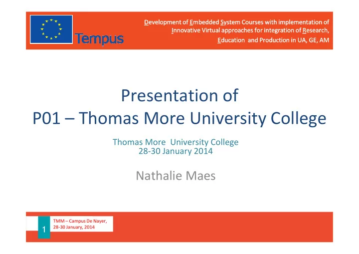 presentation of p01 thomas more university college