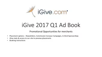 iGive 2017 Q1 Ad Book  Promotional Opportunities for merchants   Placement options