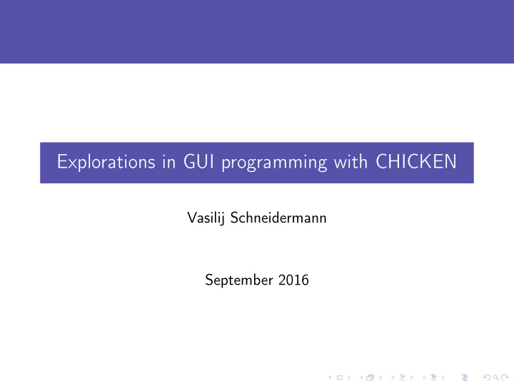explorations in gui programming with chicken