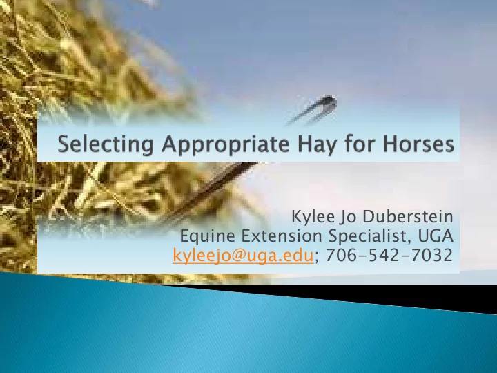 kylee jo duberstein equine extension specialist uga