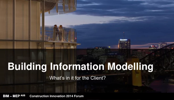 building information modelling