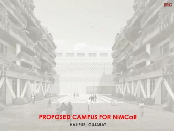 PROPOSED CAMPUS FOR NIMCaR  HAJIPUR, GUJARAT  BRIC GROUP | NIMCaR- HAJIPUR, GUJARAT | CONCEPT