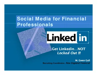 Social Media for Financial  Social Media for Financial  P  P  Professionals  Professionals  f  f  i