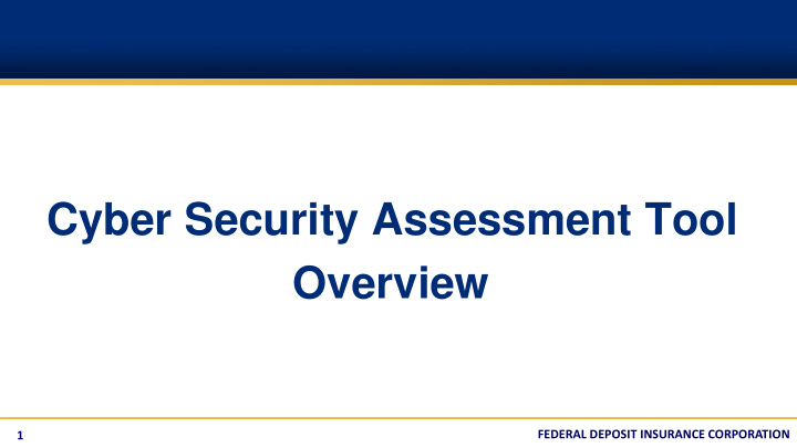 cyber security assessment tool overview