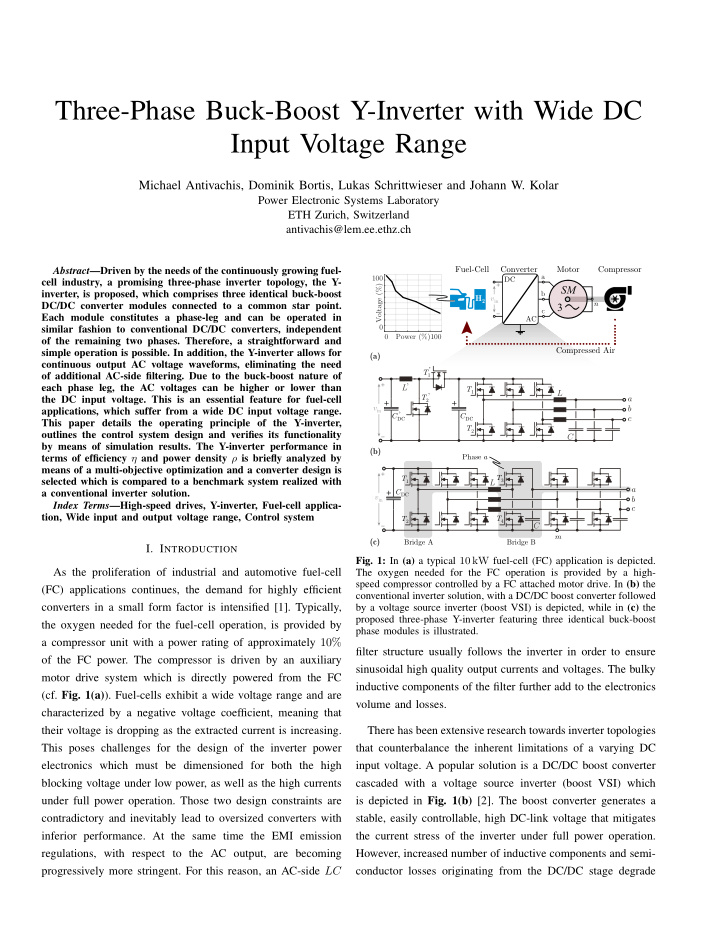 three phase buck boost y inverter with wide dc input