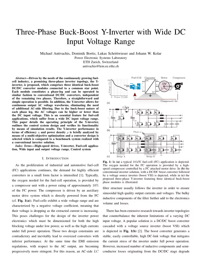 three phase buck boost y inverter with wide dc input