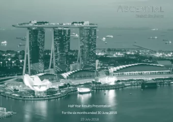 Half  lf Year  ar Resul  ults  s Present  sentation  ation  For the six months  hs ende  ded  d 30