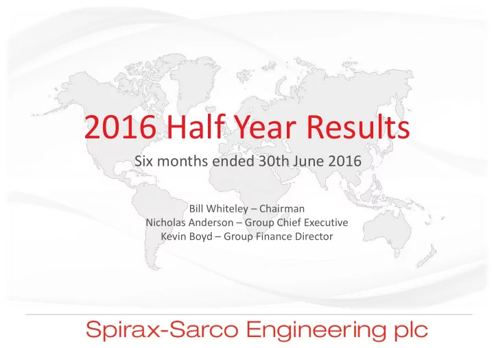 2016 half year results