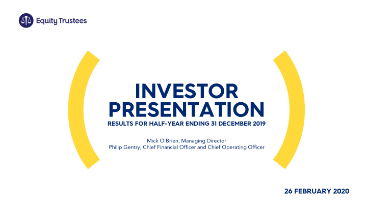 investor presentation