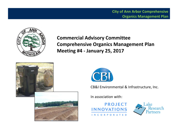 commercial advisory committee comprehensive organics