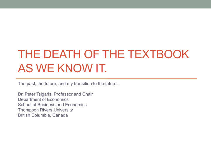 the death of the textbook as we know it