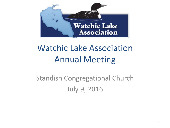 watchic lake association