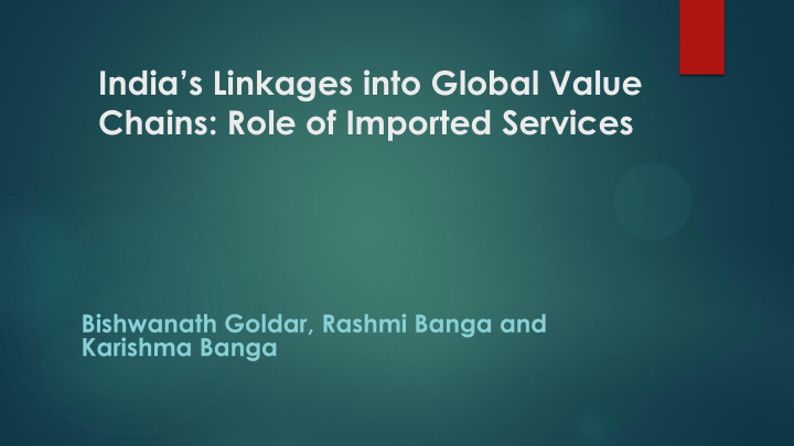 india s linkages into global value