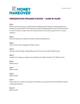 Presentation speakers Notes  Slide-By-Slide  Slide 1  When was the last time you crushed a