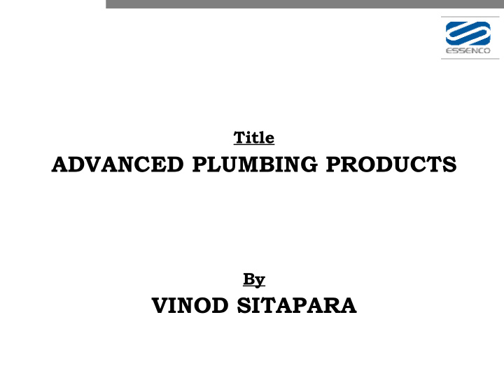 advanced plumbing products