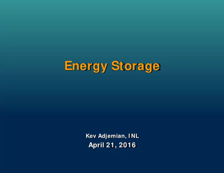 energy storage