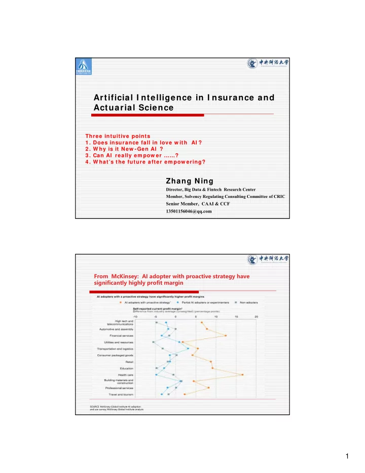 artificial i ntelligence in i nsurance and actuarial