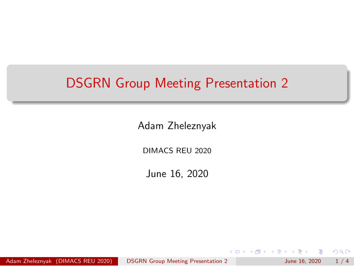 dsgrn group meeting presentation 2