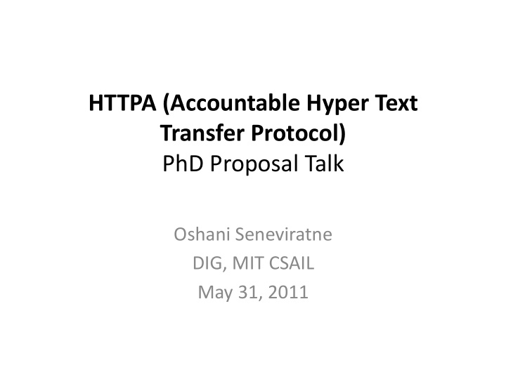 httpa accountable hyper text transfer protocol phd