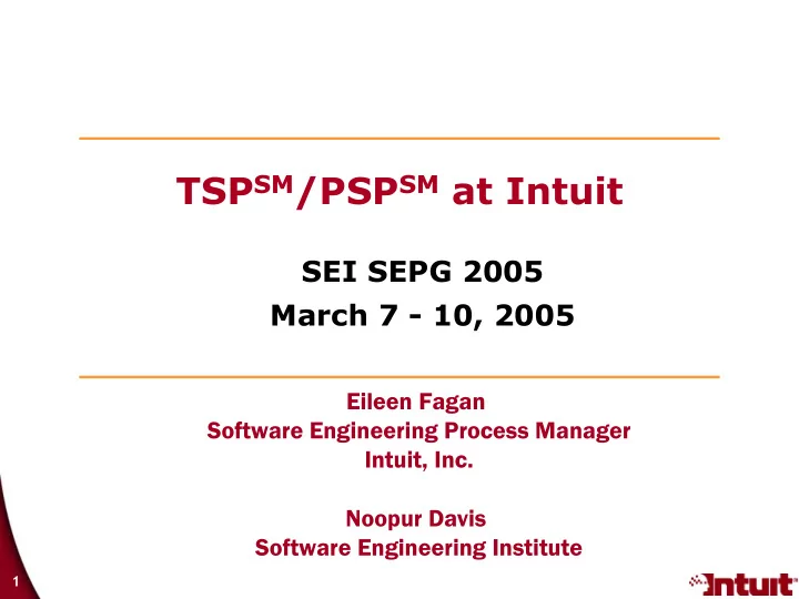 tsp sm psp sm at intuit