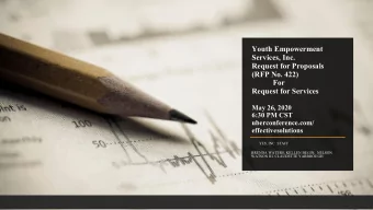 Youth Empowerment  Services, Inc.  Request for Proposals  (RFP No. 422)  For  Request for Services