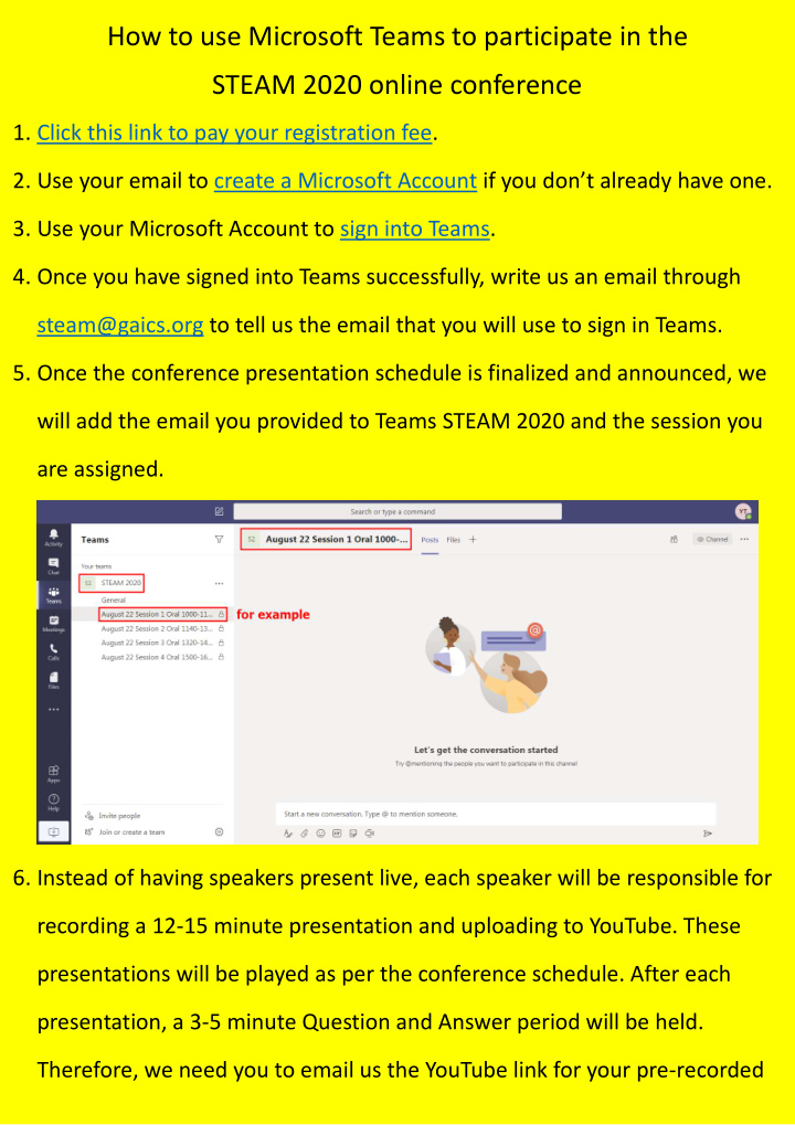 how to use microsoft teams to participate in the steam