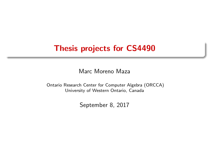 thesis projects for cs4490