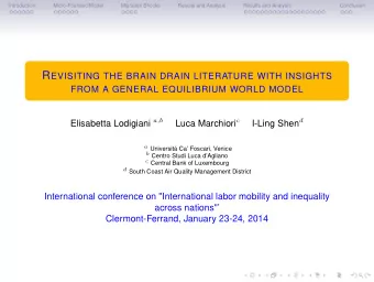Introduction  Introduction  Micro-Founded Model  Migration Shocks  Results and Analysis  Results