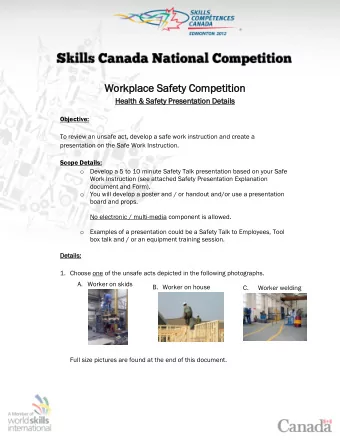 Workpla  orkplace Saf  ce Safety  ety C  Competi  ompetitio  ion  Health  Health &amp; Safet  &amp;