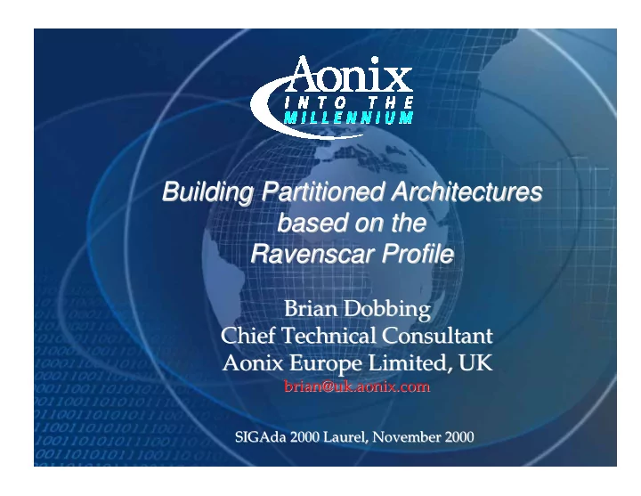 building partitioned architectures building partitioned