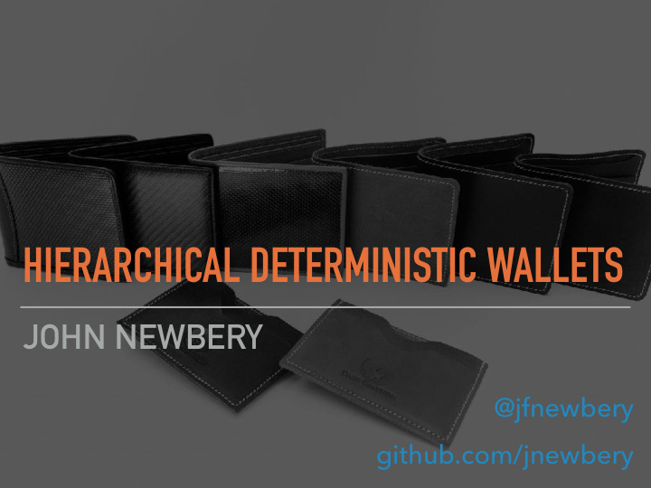 hierarchical deterministic wallets