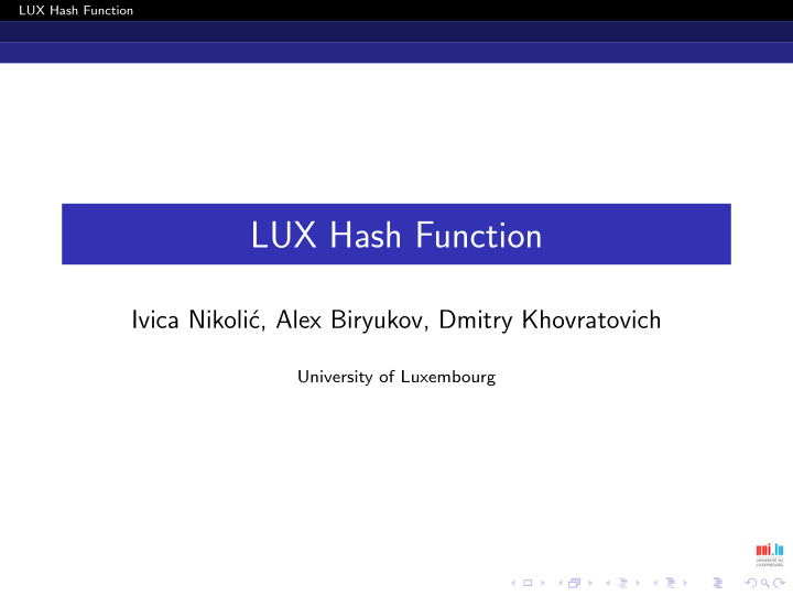 lux hash function