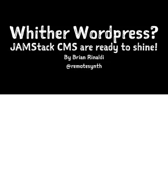 W h it h er W or d pr e ss? J A MS t ac k C M S a re r ea d y t o s hi n e! B y B r ia n R i na l