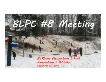 BLPC #8 Meeting  BLPC #8 Meeting  McKinley Elementary School  McKinley Elementary School