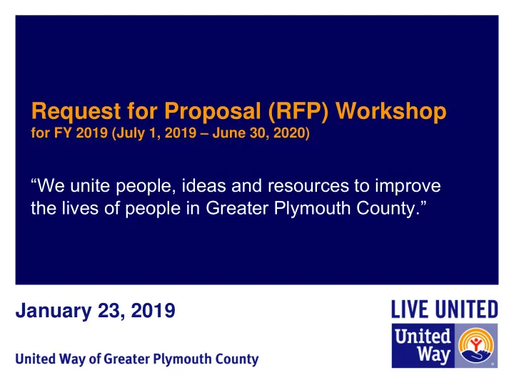 request for proposal rfp workshop