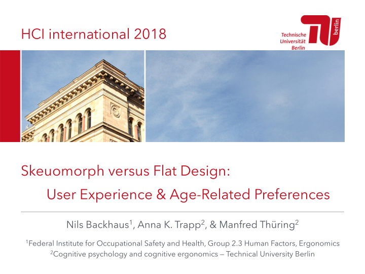 hci international 2018 skeuomorph versus flat design user
