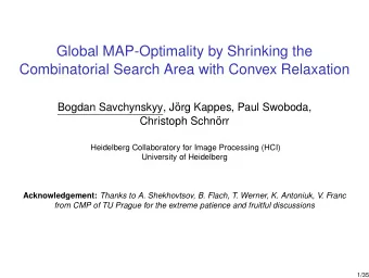 Global MAP-Optimality by Shrinking the  Combinatorial Search Area with Convex Relaxation  Bogdan